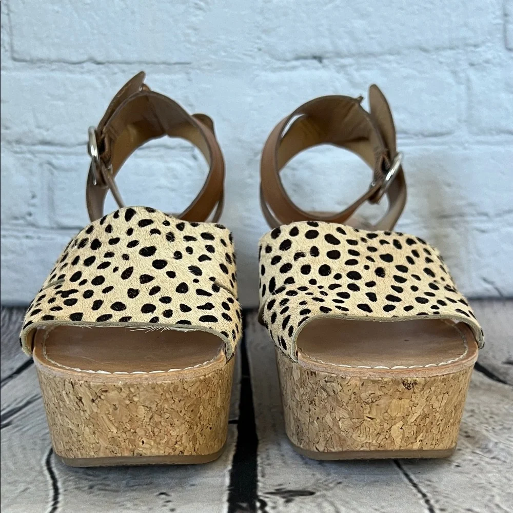* Dolce Vita Linda platform wedge sandals in leopard calf hair